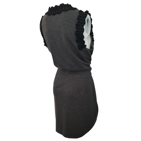 Just Taylor Ruffled Sheath Dress Sz 10 (Medium) Sleeveless Dress Gray - Picture 4 of 8